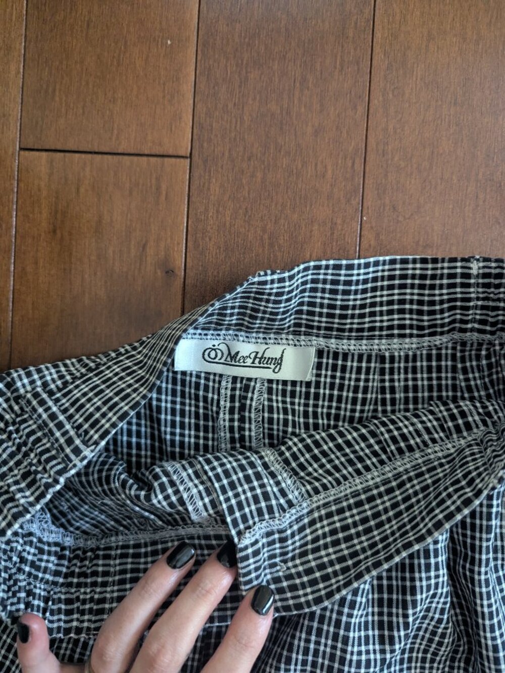 DITSY GINGHAM PRINT VINTAGE TROUSER SHORTS - Picture 2 of 3
